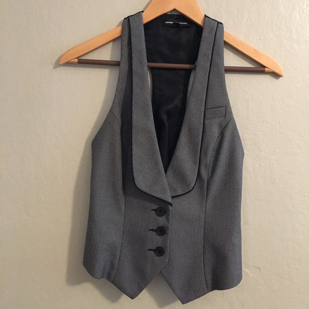 Express black and grey vest